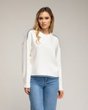 Jersey de punto oversize con detalle de pespunte en el bajo y en los hombros. (BLANCO) - Tantra Spain
