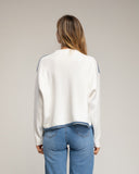 Jersey de punto oversize con detalle de pespunte en el bajo y en los hombros. (BLANCO) - Tantra Spain