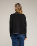 Jersey de punto oversize con detalle de pespunte en el bajo y en los hombros. (NEGRO) - Tantra Spain
