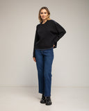 Jersey de punto oversize con detalle de pespunte en el bajo y en los hombros. (NEGRO) - Tantra Spain