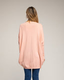Jersey de punto oversize largo con estrellas de tela con strass cosidas (ROSA) - Tantra Spain