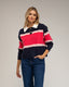 Jersey de punto tipo polo con franjas horizontales y botones dorados. - Tantra Spain