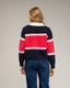 Jersey de punto tipo polo con franjas horizontales y botones dorados. - Tantra Spain