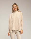 Jersey oversize con textura de rayas y cuadros. - Tantra Spain