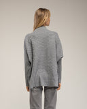 Jersey oversize con textura de rayas y cuadros. - Tantra Spain