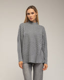 Jersey oversize con textura de rayas y cuadros. - Tantra Spain