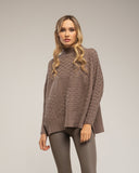 Jersey oversize con textura de rayas y cuadros. - Tantra Spain