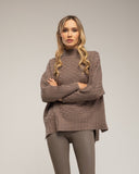 Jersey oversize con textura de rayas y cuadros. - Tantra Spain