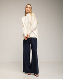Jersey oversize con textura de rayas y cuadros. - Tantra Spain