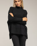 Jersey oversize con textura de rayas y cuadros. - Tantra Spain