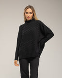 Jersey oversize con textura de rayas y cuadros. - Tantra Spain