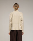 Jersey oversize de punto con cuello perkins y detalles de cuadros - Tantra Spain