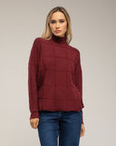 Jersey oversize de punto con cuello perkins y detalles de cuadros - Tantra Spain