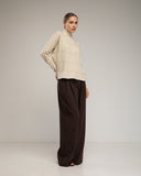 Jersey oversize de punto con cuello perkins y detalles de cuadros - Tantra Spain