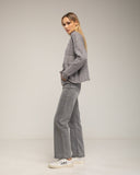 Jersey oversize de punto con cuello perkins y detalles de cuadros - Tantra Spain