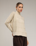 Jersey oversize de punto con cuello perkins y detalles de cuadros - Tantra Spain
