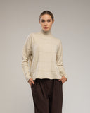 Jersey oversize de punto con cuello perkins y detalles de cuadros - Tantra Spain
