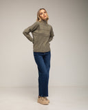 Jersey oversize de punto con cuello perkins y detalles de cuadros - Tantra Spain