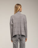 Jersey oversize de punto con cuello perkins y detalles de cuadros - Tantra Spain