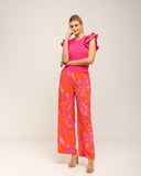 Pantalón ancho estampado de cintura elástica - Tantra Spain