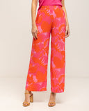 Pantalón ancho estampado de cintura elástica - Tantra Spain