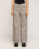 Pantalon de corte recto y tiro alto de animal print tipo denim - Tantra Spain