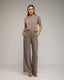 Pantalon de espiguilla de tiro alto y recto - Tantra Spain