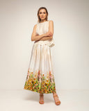 pantalon de pinzas con bolsilos estampado (Beige) - Tantra Spain