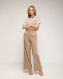 Pantalon de traje de corte recto con cinturilla y bolsillos laterales - Tantra Spain