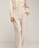 Pantalon de vestir corte recto con pinzas, amplio, y bolsiilos. - Tantra Spain