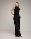 Pantalon de vestir corte recto con pinzas, amplio, y bolsiilos. - Tantra Spain