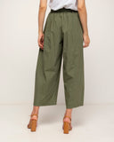 pantalon recto con bolsillos y cintura elastica (Kakhi) - Tantra Spain