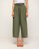 pantalon recto con bolsillos y cintura elastica (Kakhi) - Tantra Spain