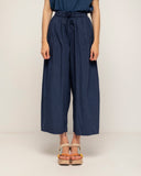 pantalon recto con bolsillos y cintura elastica (Navy) - Tantra Spain