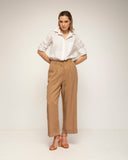 pantalon recto con pinzas de tencel - Tantra Spain