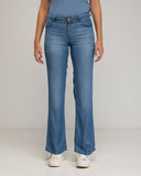 Pantalones rectos de tencel con bolsillos. - Tantra Spain