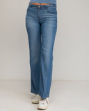 Pantalones rectos de tencel con bolsillos. - Tantra Spain