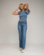 Pantalones rectos de tencel con bolsillos. - Tantra Spain