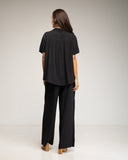 Set de camisa de manga corta y pantalon elástico con bolsillos (Negro) - Tantra Spain