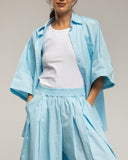 Set de pantalon y camisa oversize, con cintura elastica y pliegue en la espalda y bolsillo - Tantra Spain