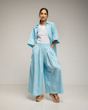Set de pantalon y camisa oversize, con cintura elastica y pliegue en la espalda y bolsillo - Tantra Spain
