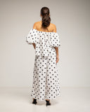 Set de pantalon y top de lunares, top cuello barco elastico y pantalon ancho con bolsillos - Tantra Spain