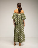 Set de pantalon y top de lunares, top cuello barco elastico y pantalon ancho con bolsillos (KAKHI) - Tantra Spain
