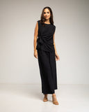 Set de top sin mangas con lazada y pantalon con elástico (BLACK) - Tantra Spain