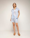 short de rayas con bordado (Blue) - Tantra Spain