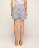 short de rayas con bordado (Grey) - Tantra Spain