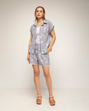 short de rayas con bordado (Grey) - Tantra Spain