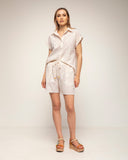 short de rayas con bordado (Yellow) - Tantra Spain