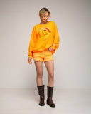 Short denim en color fluor y desflecado en el bajo. - Tantra Spain