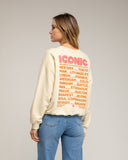 Sudadera con texto iconic en fluor en la parte delantera y trasera (BEIGE) - Tantra Spain